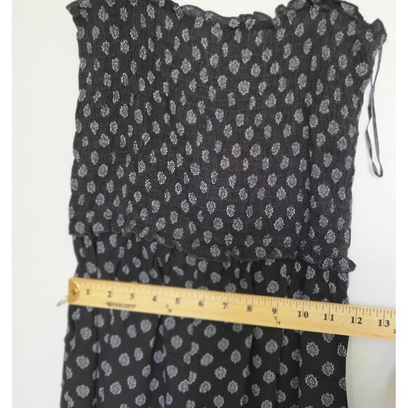 EXIST Juniors Ruched Split Hem Tie Back Jumpsuit Black | M - Picture 6 of 13